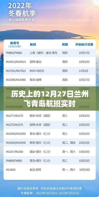 历史上的兰州飞青岛航班实时动态记录